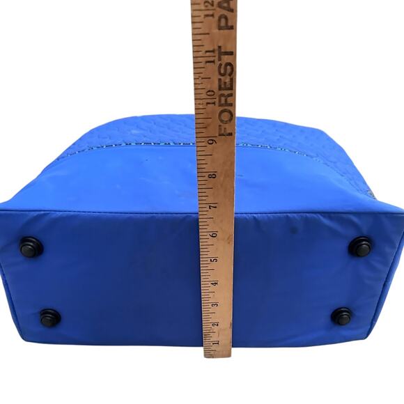 prAna Quilted Nylon Tote Bag Blue Large Travel Shoulder Bag Weekender 21x16 - Picture 5 of 14